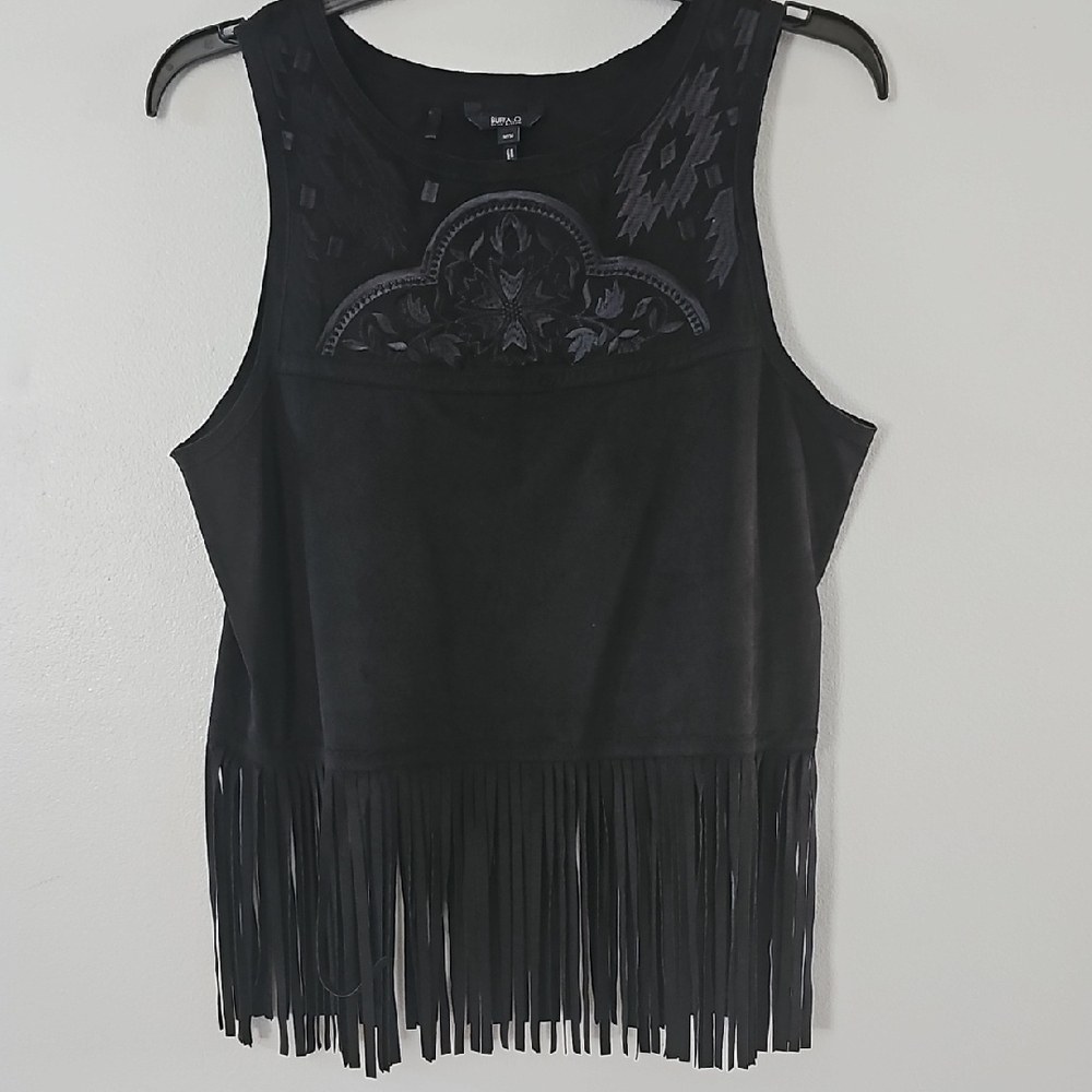 Buffalo Black Embellished Crop Tank Top